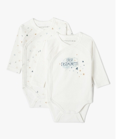 bodies bebe ouverture croisee et manches longues - lulucastagnette (lot de 2) beigeC937201_1