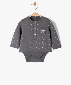 GEMO Body bébé à manches longues effet tee-shirt gris standard