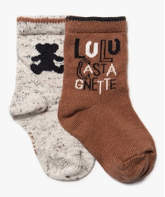 GEMO Chaussettes bébé garçon à motifs (lot de 2) - LuluCastagnette Brun