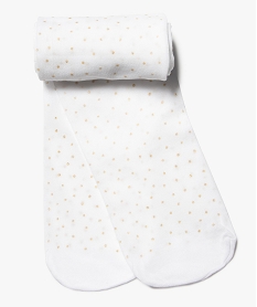 GEMO Collants fille à petits pois pailletés blanc chine