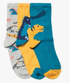 chaussettes garcon a motifs dinosaures (lot de 3) bleuC939201_1