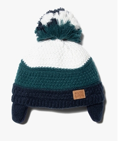 bonnet bebe garcon avec pompon et pattes sur les cotes bleu accessoiresC940501_1