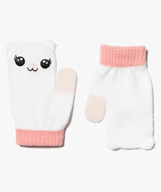 GEMO Moufles bébé fille avec motif animal Beige