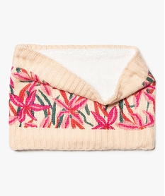 GEMO Snood fille fleurie à doublure chaude rose standard