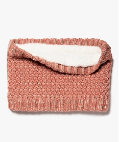 GEMO Snood fille en grosse maille pailletée et doublure chaude Rose