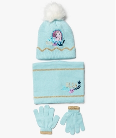 ensemble fille 3 pieces   bonnet snood gants - la reine des neiges bleu foulards echarpes et gantsC943901_1