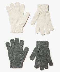 GEMO Gants fille en maille extensible (lot de 2) Gris