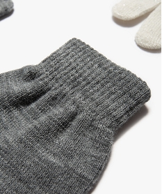 gants fille en maille extensible (lot de 2) gris foulards echarpes et gantsC947101_2