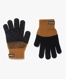 gants garcon bicolores avec picots antiderapants orangeC947901_1