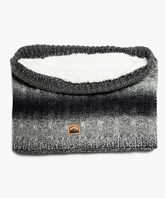 echarpe garcon forme snood en maille torsadee avec doublure sherpa gris foulards echarpes et gantsC948101_1