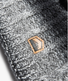 echarpe garcon forme snood en maille torsadee avec doublure sherpa gris foulards echarpes et gantsC948101_2