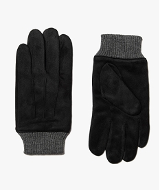 gants homme en suedine unie noirC949701_1