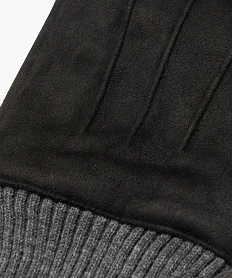 gants homme en suedine unie noir foulard echarpes et gantsC949701_2