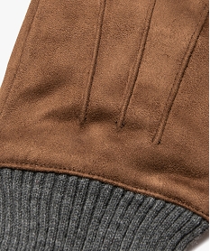gants homme en suedine unie brun foulard echarpes et gantsC949801_2