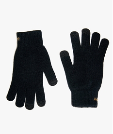 gants homme doubles polaire compatibles ecran tactile noir homme