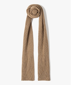 echarpe homme unie en maille cotelee beige standard foulard echarpes et gantsC950201_1