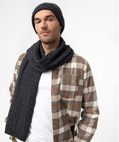 echarpe homme chinee en maille torsadee gris standard foulard echarpes et gantsC950401_3