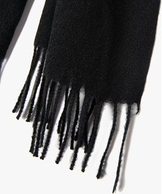 echarpe homme unie a franges noir foulard echarpes et gantsC950501_2