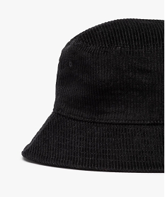 chapeau femme forme bob en velours cotele noirC950701_2