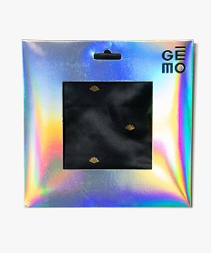 foulard femme - emballage cadeau - furoshiki motifs scintillants noirC955301_4