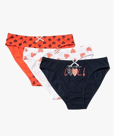 GEMO Culottes fille imprimées avec noud pailleté (lot de 3) Multicolore