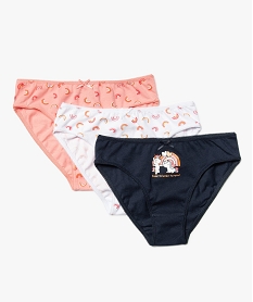 GEMO Culottes imprimées licorne et arc-en-ciel fille (lot de 3) Multicolore