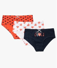 GEMO Shorties fille imprimés avec noud pailleté (lot de 3) Multicolore