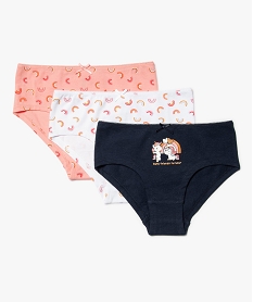 shorties fille imprimes licorne et arc-en-ciel (lot de 3) multicoloreC958701_1