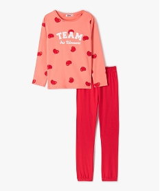 GEMO Pyjama fille en jersey motif cours Rose
