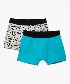 boxer garcon imprime en coton stretch (lot de 2) imprimeC961301_1