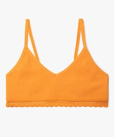 brassiere a fines bretelles en maille cotelee fille jauneC965001_1