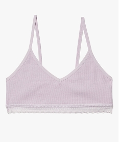 brassiere a fines bretelles en maille cotelee fille violet sous-vetementsC965101_1