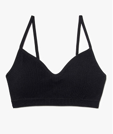 brassiere a fines bretelles en maille cotelee avec mousses amovibles fille noirC965801_4