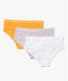 GEMO Shorties unis avec ceinture satinée fille (lot de 3) Rouge