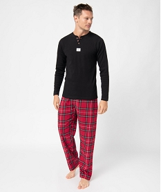 pyjama  homme a carreaux dans sa pochette noirC972801_1