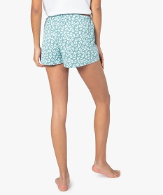 short de pyjama femme imprime avec ceinture elastique multicolore bas de pyjamaC973501_3