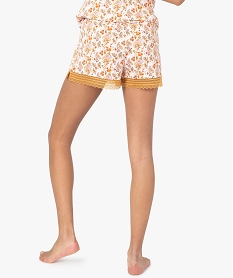 short de pyjama femme en maille fluide avec bas en dentelle imprime bas de pyjamaC973601_3
