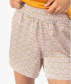 bas de pyjama femme forme short a motifs fleuris imprimeC973801_2