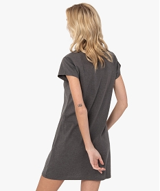 chemise de nuit femme imprimee a manches courtes gris nuisettes chemises de nuitC975201_3