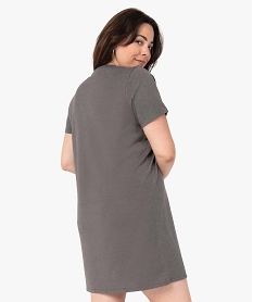 chemise de nuit a manches courtes avec motifs femme grande taille gris nuisettes chemises de nuitC975301_3