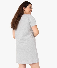 chemise de nuit a manches courtes avec motifs femme grande taille gris nuisettes chemises de nuitC975401_3