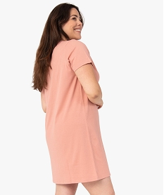 chemise de nuit a manches courtes avec motifs femme grande taille rose nuisettes chemises de nuitC975601_3