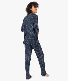 pyjama deux pieces femme   chemise et pantalon bleuC976501_3