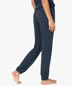 pantalon de pyjama femme en maille fine avec bas resserre multicolore bas de pyjamaC977701_3