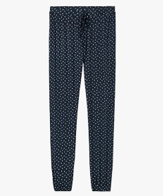 pantalon de pyjama femme en maille fine avec bas resserre bleuC977701_4