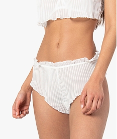 culotte femme en voile plisse blanc culottesC981101_1