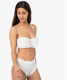 culotte femme en voile plisse blanc culottesC981101_3