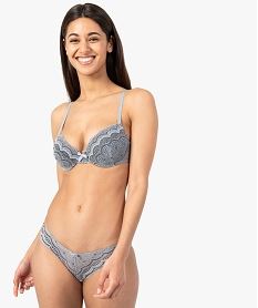 culottes en dentelle et tulle femme (lot de 2) gris standard culottesC981301_3