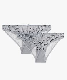 culottes en dentelle et tulle femme (lot de 2) gris standard culottesC981301_4