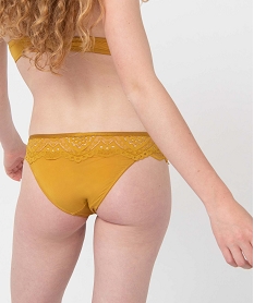 culotte femme en microfibre et dentelle jaune culottesC981901_2
